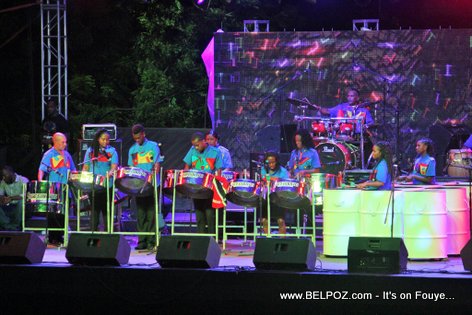 PHOTO: Haiti CARIFESTA XII - SUPERNOVAS Steel Band performing live at Grand Market Stage