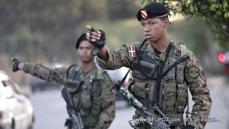 Dominican Soldiers - the Armed Forces of Dominican Republic have about 44,000 active-duty personnel and they have work to do compared to Haiti