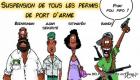 PHOTO: Haiti Caricature - Suspension de Tous Les Permis de Port d'Arme