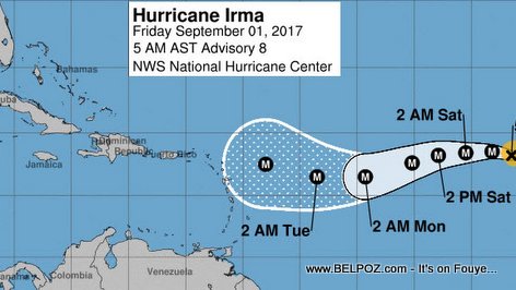 Hurricane Irma Forecast - Friday Sept 01 2017