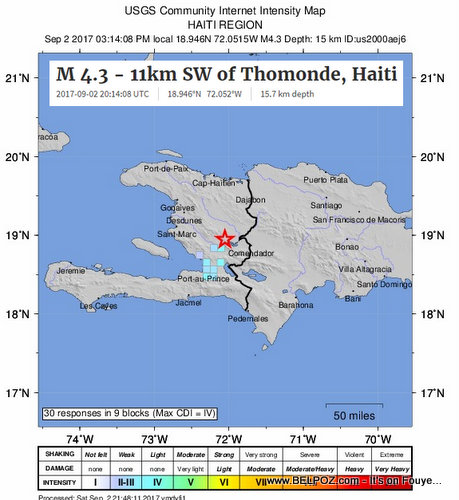 Earthquake in Haiti - 11km SW of Thomonde, Centre, Haiti