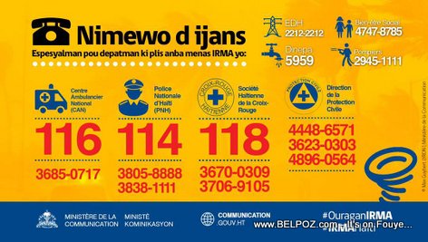 Haiti Emergency Phone Numbers - Hurricane Irma