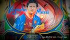 Portrait of Lionel Messi on the back of a Haitian Tap-Tap