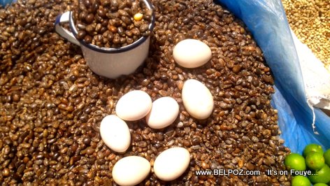 Haiti Market Day / Jou Mache - Castor beans (maskriti) and organic chicken eggs for sale