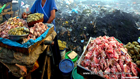 WOW... Did the Associated Press really have to show meat sold next to the Trash in Haiti?
