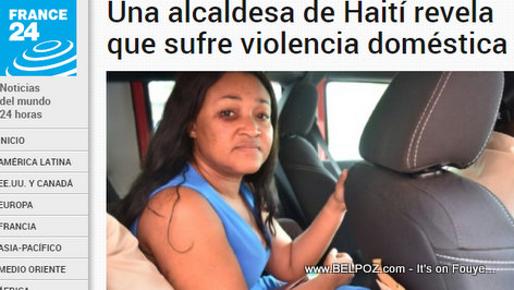 Snapshot of an article on France24 in Spanish talking about domestic violence in Haiti and Nice Simon, the most recent victim