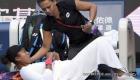 PHOTO: Naomi Osaka receiving medical treatment during a set break at the 2018 China Open Semifinals