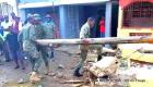 PHOTO: Haitian Army soldiers clearing the streets of Port-de-Paix after the earthquake