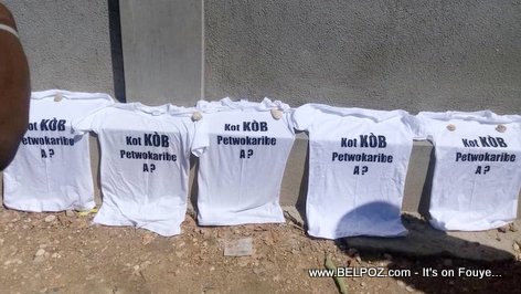 Kot Kob PetroCaribe a protest T-Shirts drying in the sun