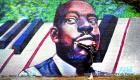 Mural of Wyclef Jean unveiled in Newark, New Jersey. That's Wyclef standing in front of it