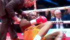 PHOTO: Haitian Boxer Adonis Stevenson after a knockout punch from Oleksandr Gvozdyk