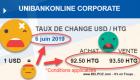 Taux de Change Unibank Haiti - Dollar Américain (USD) et Gourde Haitienne (HTG)