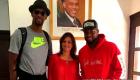NBA Stars Dwyane Wade and Chris Bosh with Haiti Tourism Minister Stephanie Villedrouin