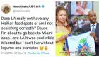 Naomi Osaka complains about the lack of Haitian Restaurants in Los Angeles California