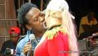 Photo: Gracia Delva and Blondedy Ferdinand Kissing on stage