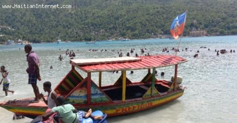 To get to the public beaches in Labadie Haiti you have to get on one these colorful boats