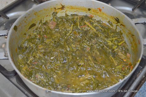 Chodye Legim Lalo - Legume Lalo - Haitian Jute Leaves Stew
