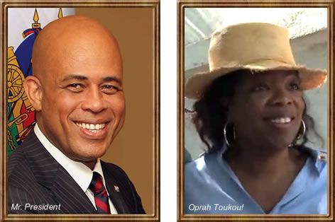 Oprah Winfrey and Haiti President Michel Martelly