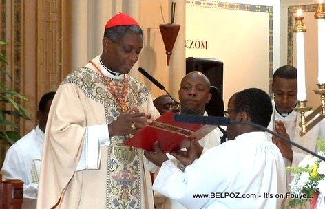 Haiti Cardinal Chibly Langlois celebrating Mass at St Jerome Church in Brooklyn NY