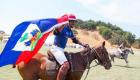 PHOTO: Haiti Polo Team Wins, Team Captain Claude-Alix Bertrand Parades the Haitian Flag